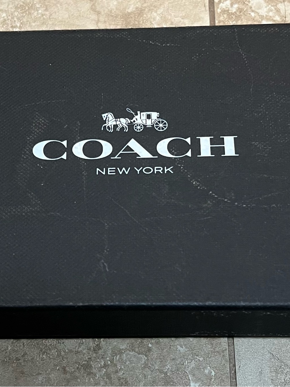Coach Black Box with White Logo and Carriage